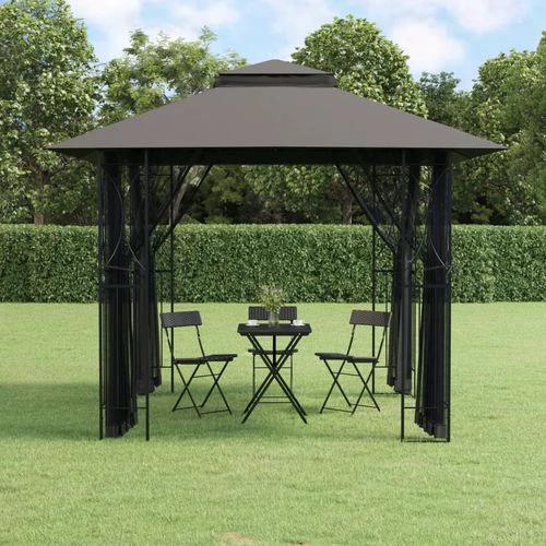 vidaXL vidaXL Gazebo with Sidewalls Anthracite 400x300x270 cm Steel - Gazebos