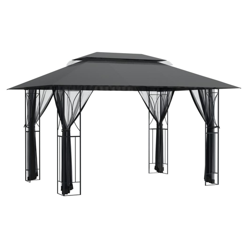 vidaXL vidaXL Gazebo with Sidewalls Anthracite 400x300x270 cm Steel - Gazebos