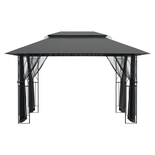 vidaXL vidaXL Gazebo with Sidewalls Anthracite 400x300x270 cm Steel - Gazebos