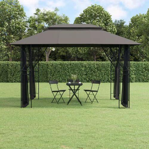 vidaXL vidaXL Gazebo with Sidewalls Anthracite 400x300x270 cm Steel - Gazebos