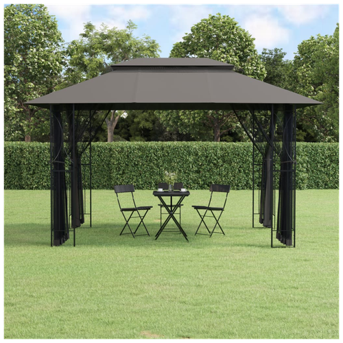 vidaXL vidaXL Gazebo with Sidewalls Anthracite 400x300x270 cm Steel - Gazebos