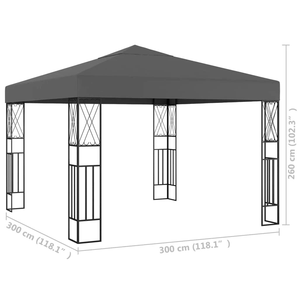 vidaXL Gazebo 3x3 m Cream Fabric - Gazebos