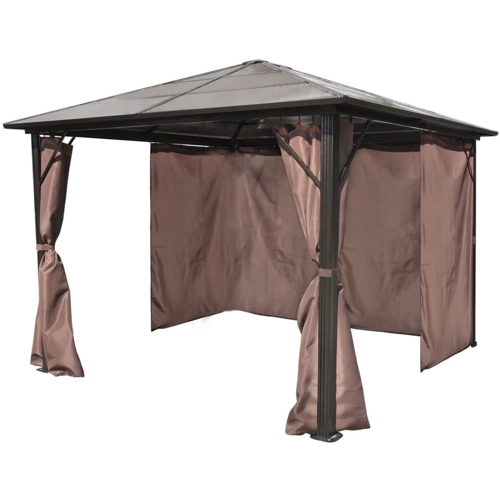 vidaXL Gazebo with Curtain Anthracite Aluminium 300x300 cm by vidaXL