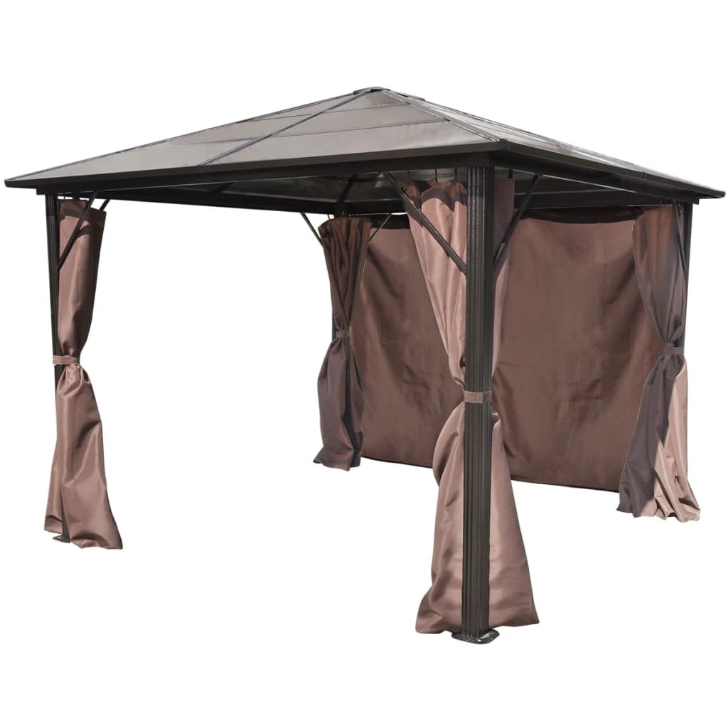 vidaXL Gazebo with Curtain Anthracite Aluminium 300x300 cm by vidaXL