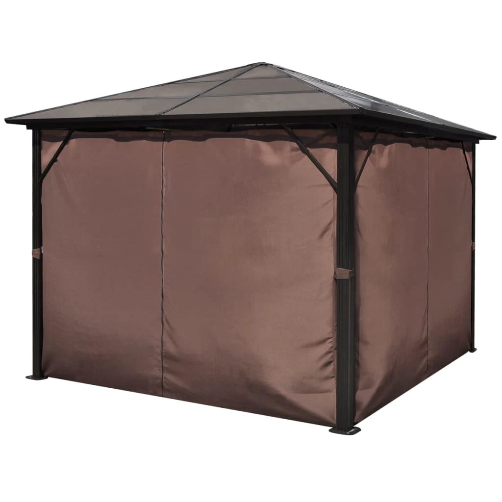 vidaXL Gazebo with Curtain Anthracite Aluminium 300x300 cm by vidaXL