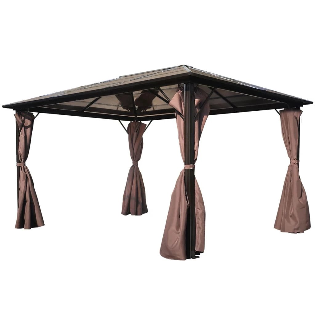 vidaXL Gazebo with Curtain Anthracite Aluminium 300x300 cm by vidaXL