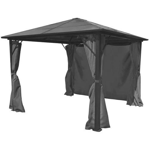 vidaXL Gazebo with Curtain Anthracite Aluminium 300x300 cm by vidaXL