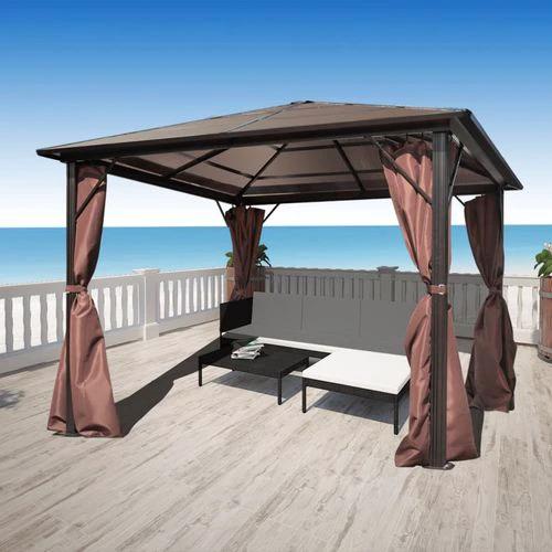 vidaXL Gazebo with Curtain Anthracite Aluminium 300x300 cm by vidaXL