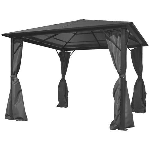 vidaXL Gazebo with Curtain Anthracite Aluminium 300x300 cm by vidaXL