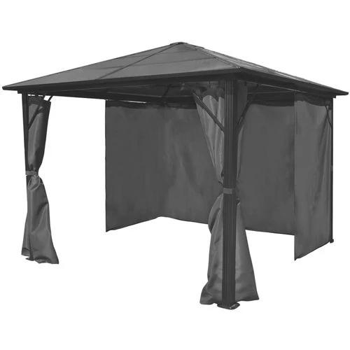 vidaXL Gazebo with Curtain Anthracite Aluminium 300x300 cm by vidaXL