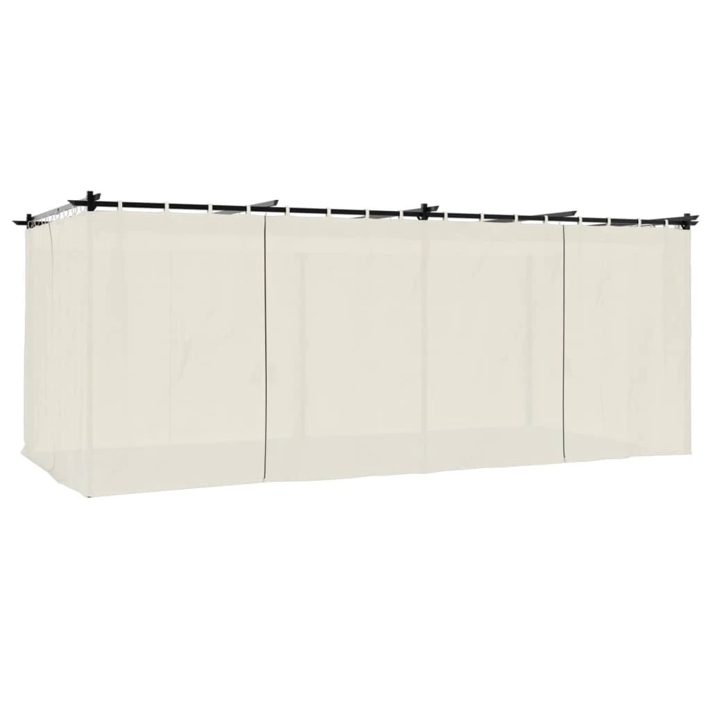 vidaXL Gazebo with Curtains Cream 3x3 m Steel by vidaXL