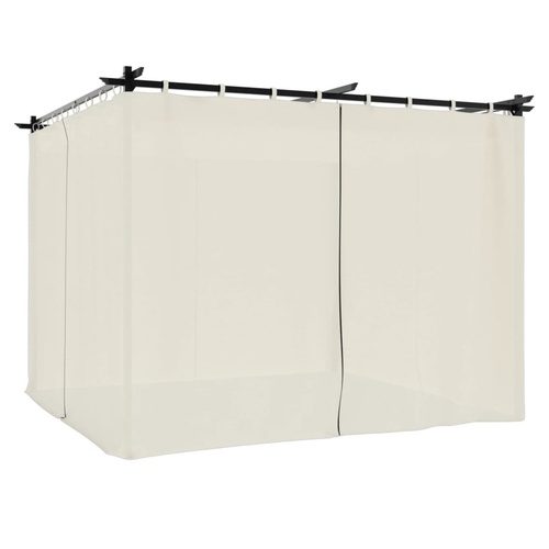 vidaXL Gazebo with Curtains Cream 3x3 m Steel by vidaXL
