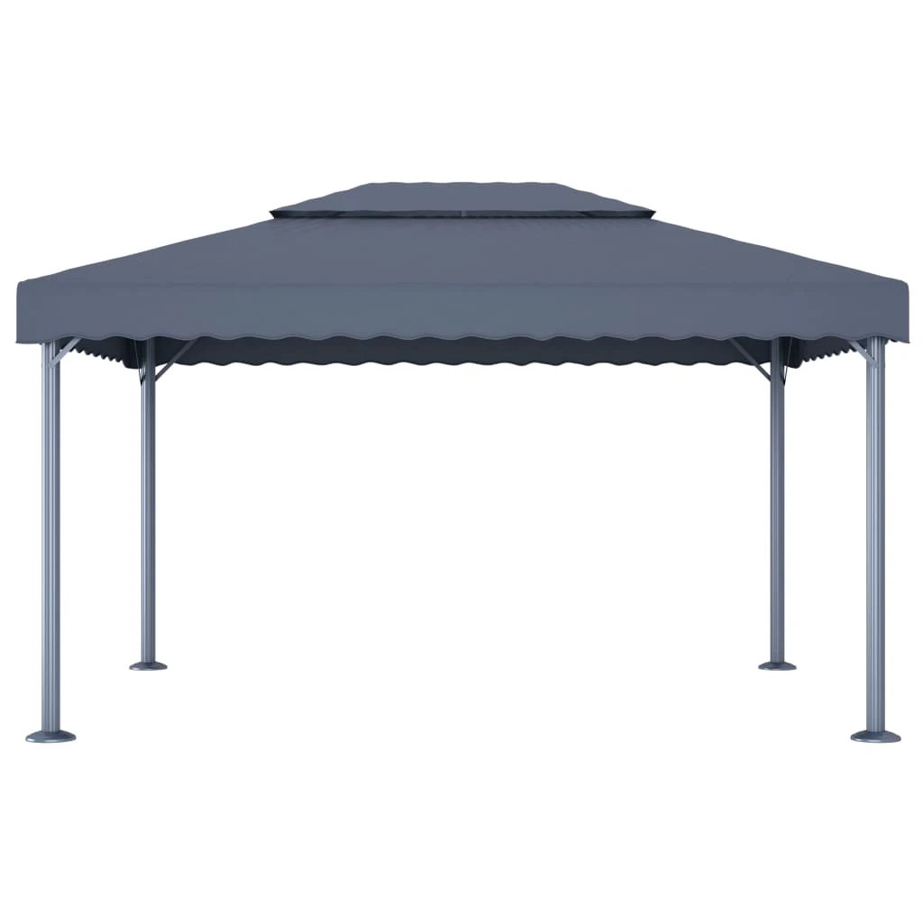 vidaXL vidaXL Gazebo with LED String Lights 400x300 cm Cream Aluminium - Gazebos