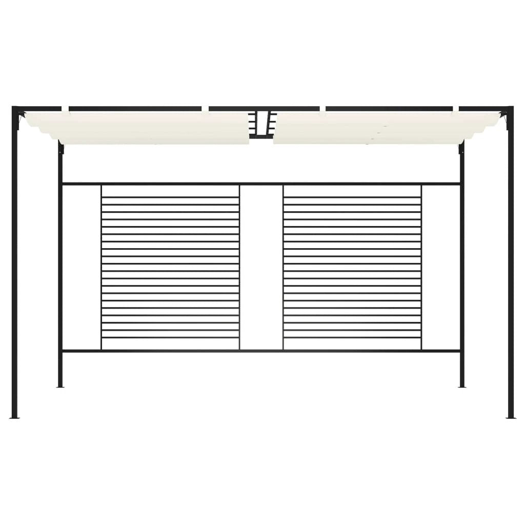 vidaXL Gazebo with Retractable Roof 3x4x2.3 m Cream 180 g/m² - Gazebos