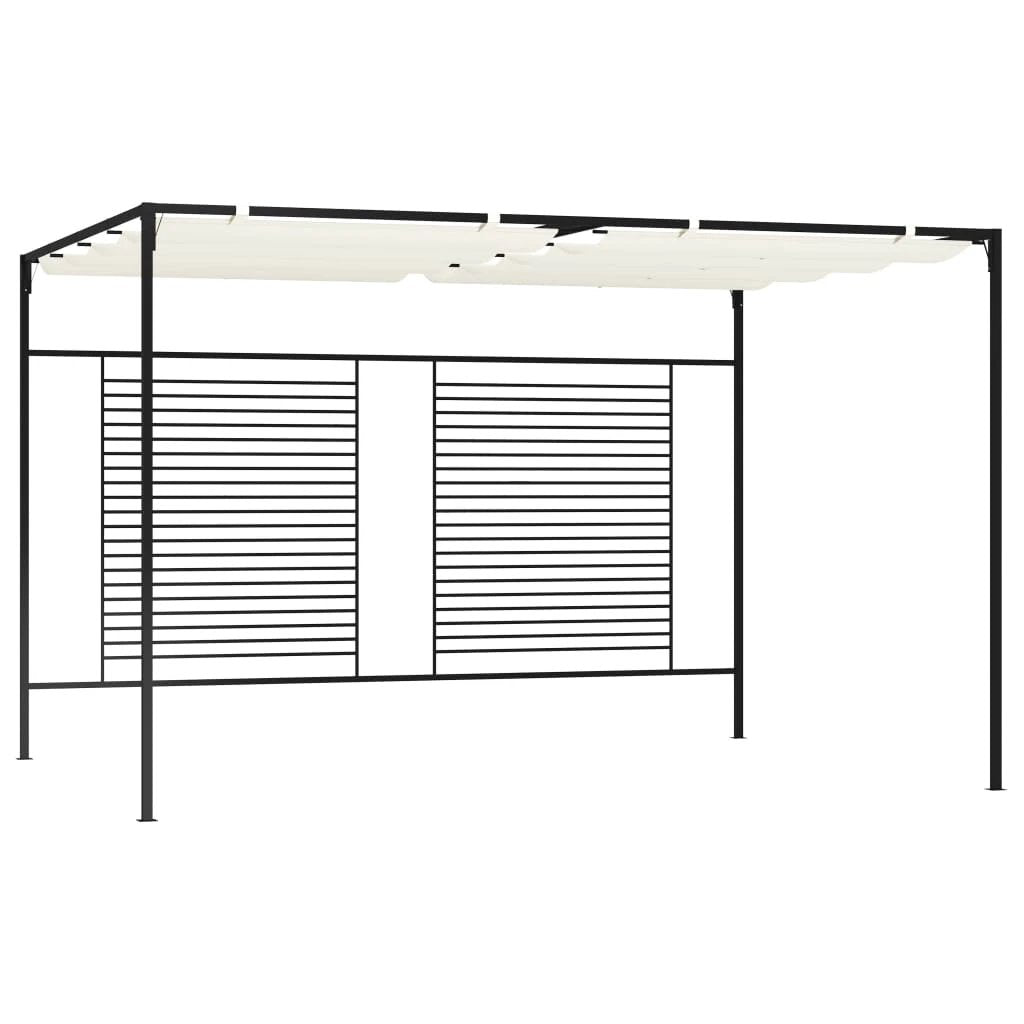 vidaXL Gazebo with Retractable Roof 3x4x2.3 m Cream 180 g/m² - Gazebos