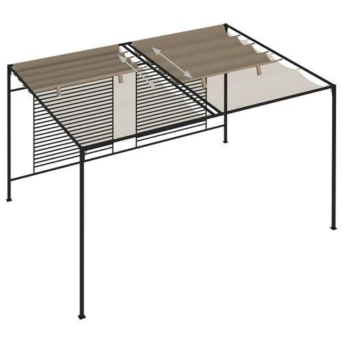 vidaXL Gazebo with Retractable Roof 3x4x2.3 m Cream 180 g/m² - Gazebos