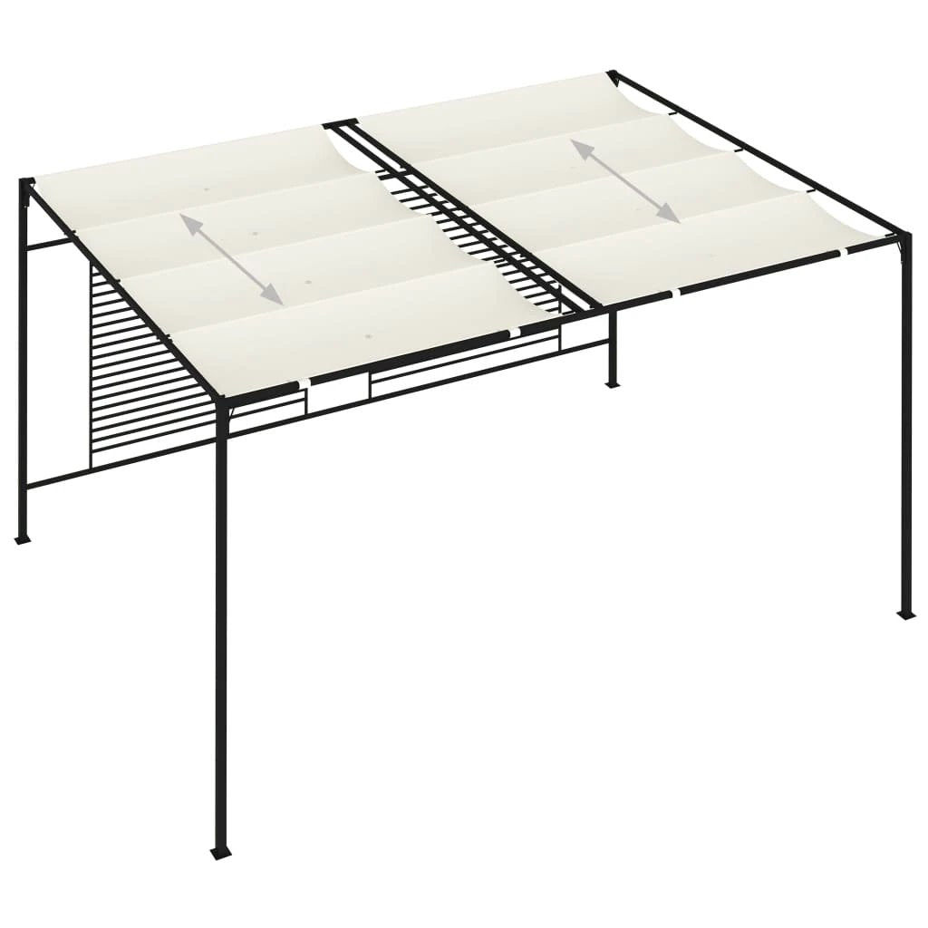 vidaXL Gazebo with Retractable Roof 3x4x2.3 m Cream 180 g/m² - Gazebos