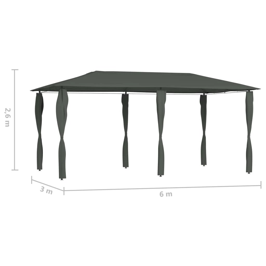 vidaXL Gazebo 3x3x2.6 m Anthracite 160 g/m² by vidaXL