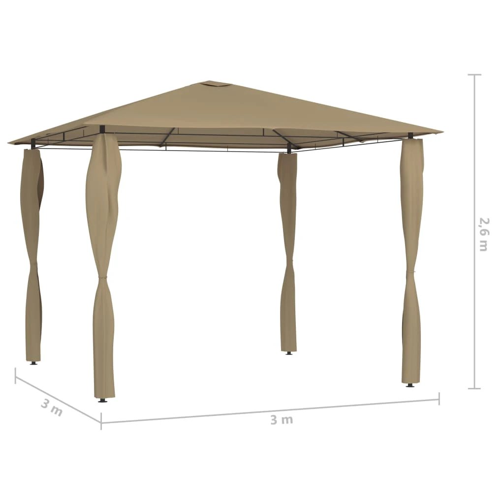 vidaXL vidaXL Gazebo 3x3x2.6 m Anthracite 160 g/m² - Gazebos