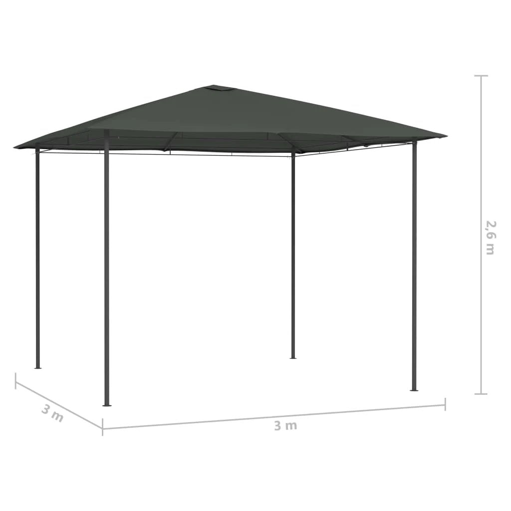 vidaXL Gazebo 3x3x2.6 m Anthracite 160 g/m² by vidaXL