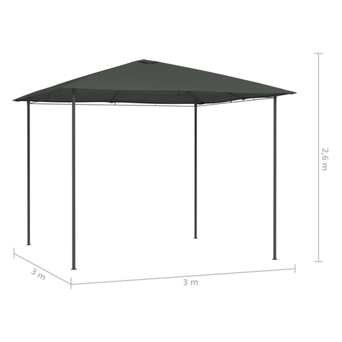 vidaXL vidaXL Gazebo 3x3x2.6 m Anthracite 160 g/m² - Gazebos