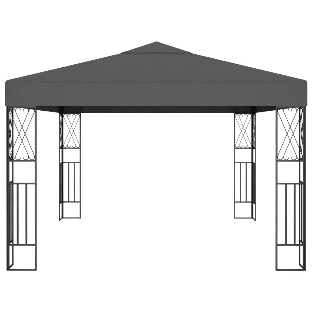 vidaXL Gazebo with LED String Lights 3x3 m Cream Fabric - Gazebos