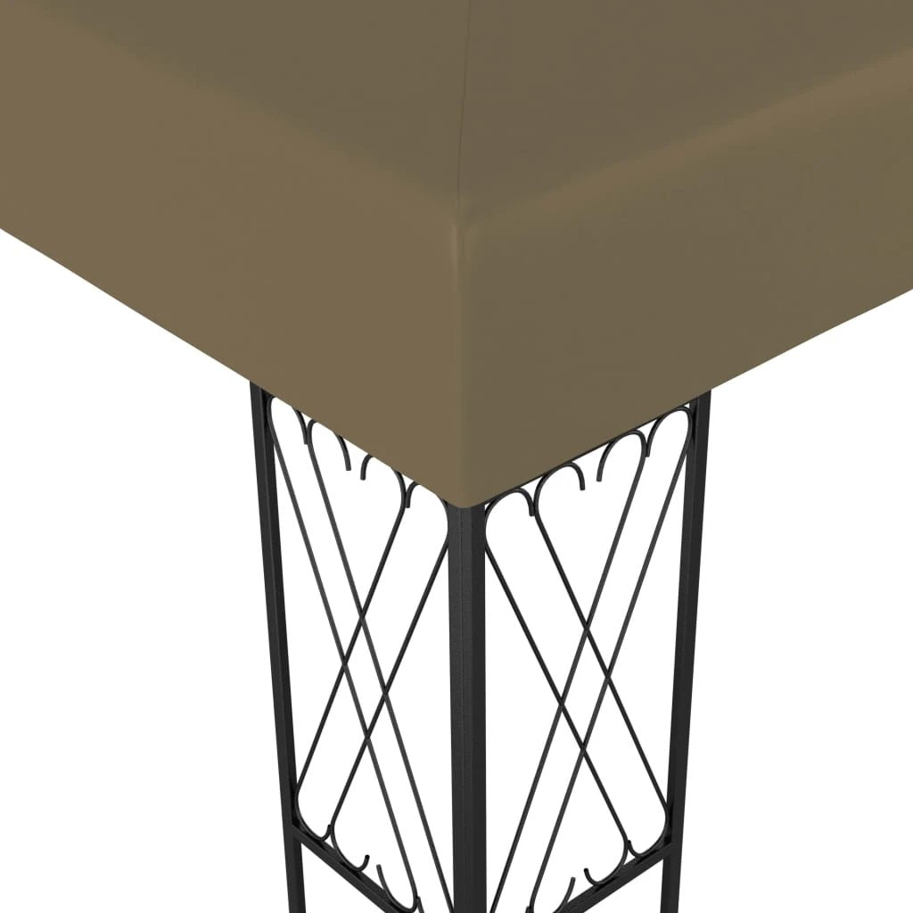 vidaXL Gazebo with LED String Lights 3x3 m Cream Fabric by vidaXL