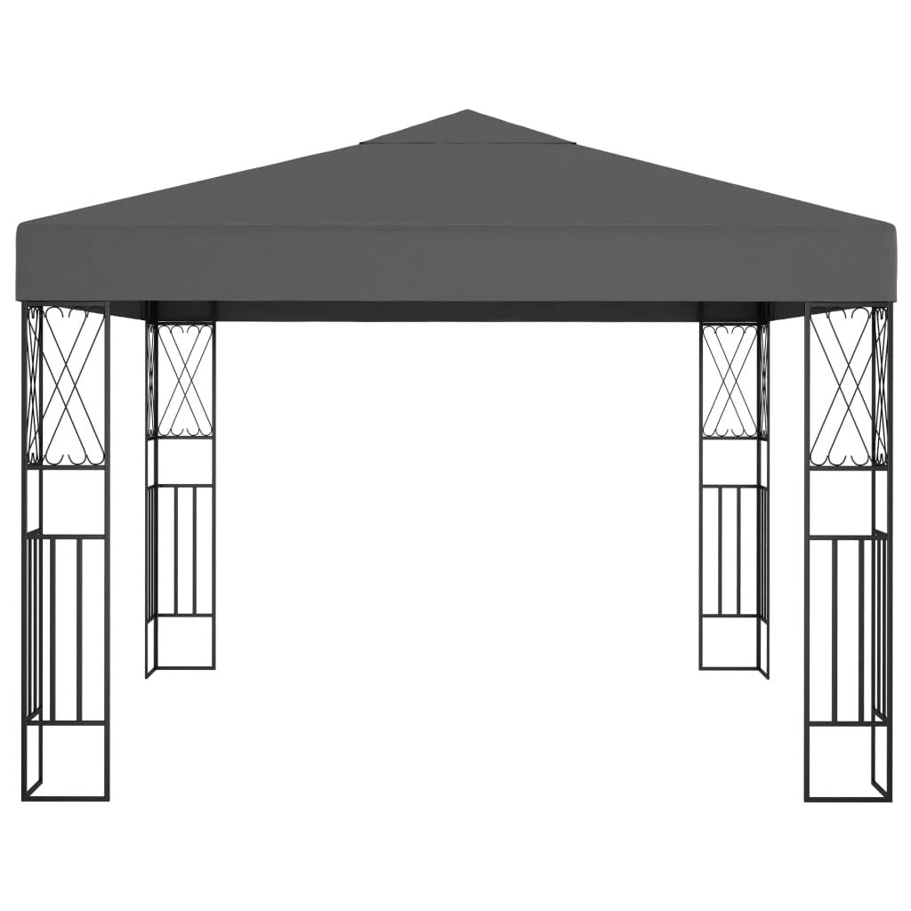vidaXL Gazebo with LED String Lights 3x3 m Cream Fabric - Gazebos