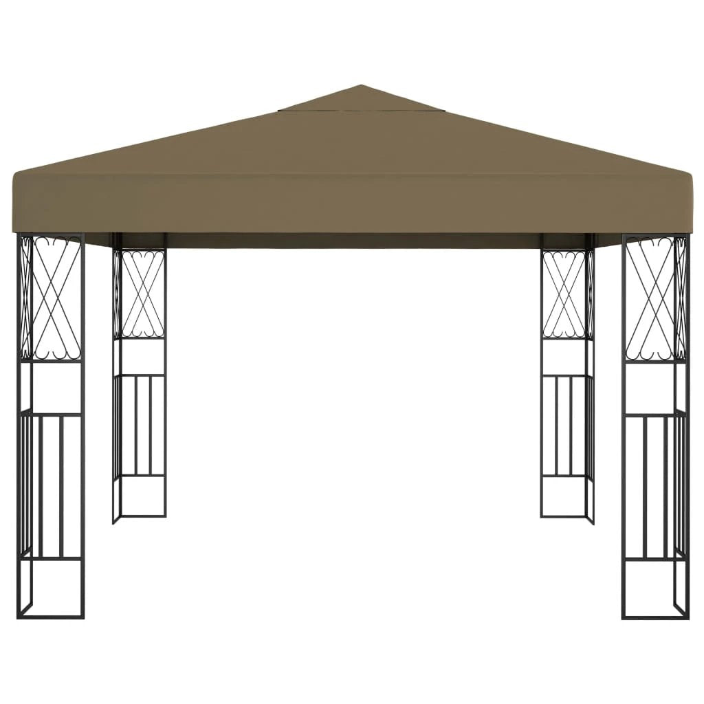 vidaXL Gazebo with LED String Lights 3x3 m Cream Fabric by vidaXL