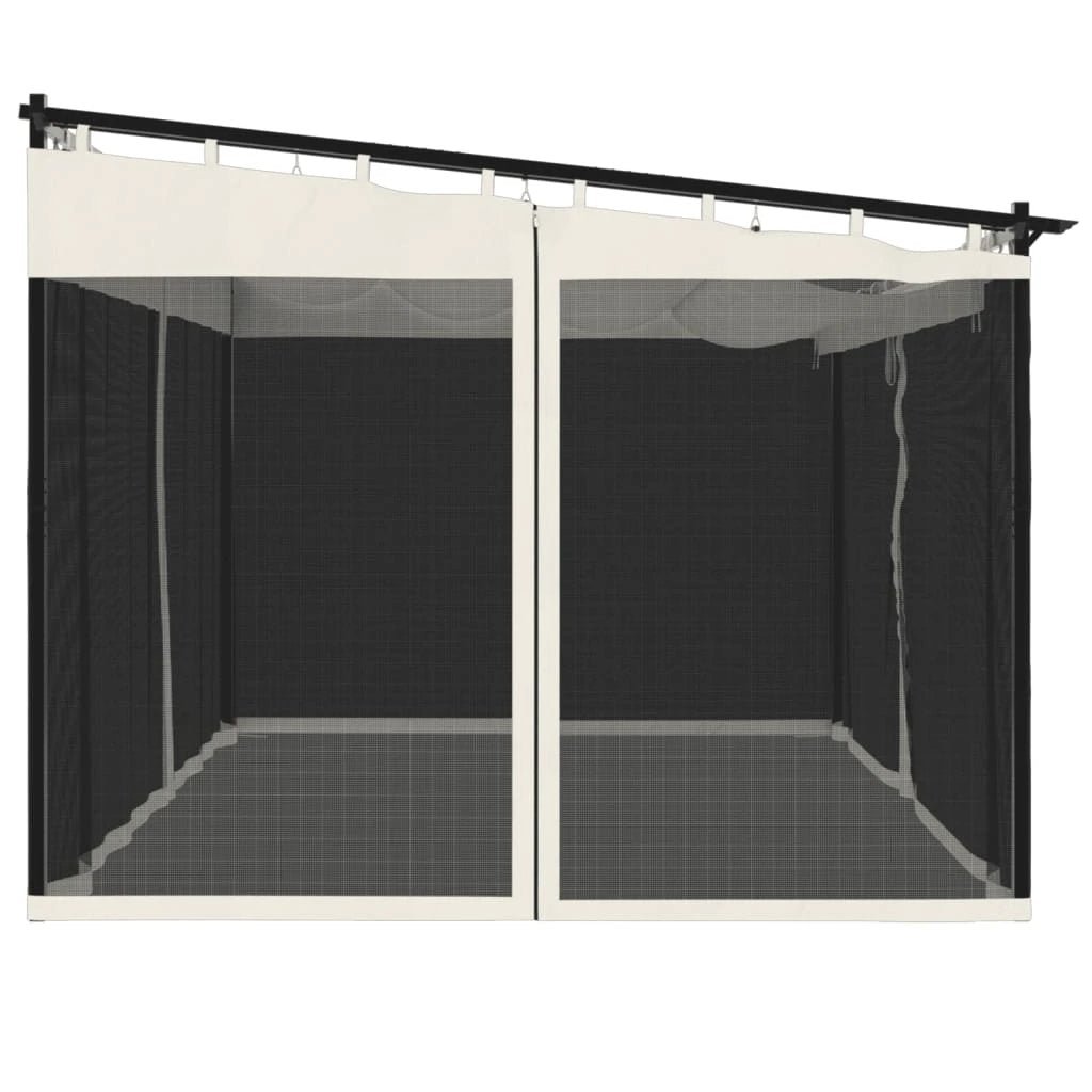 vidaXL Gazebo with Mesh Walls Cream 3x3 m Steel by vidaXL