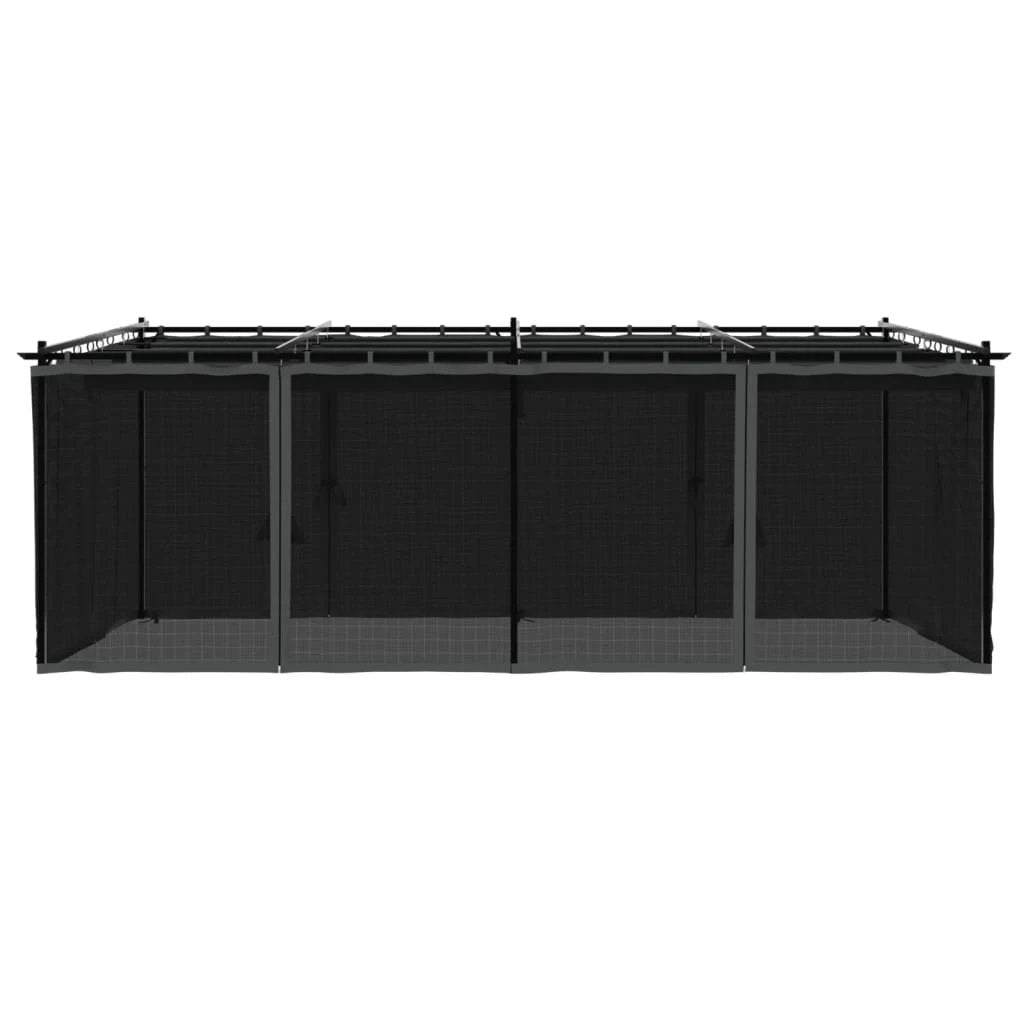 vidaXL Gazebo with Mesh Walls Cream 3x3 m Steel by vidaXL