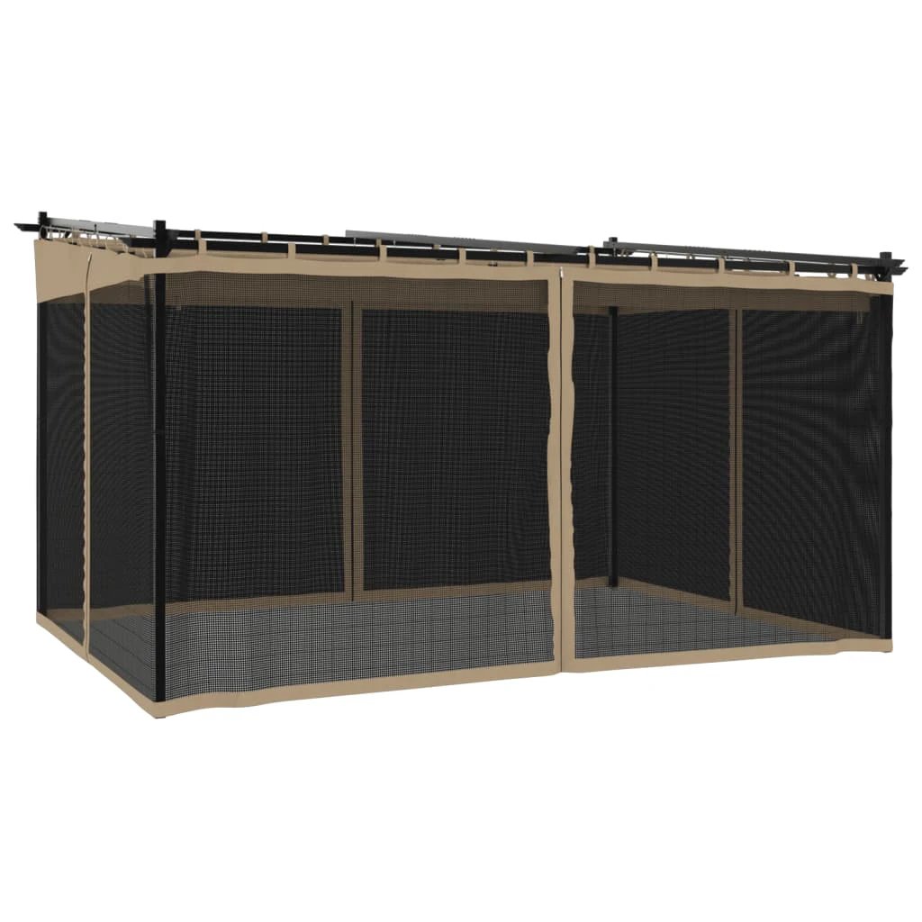 vidaXL Gazebo with Mesh Walls Cream 3x3 m Steel by vidaXL