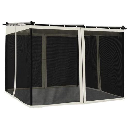 vidaXL Gazebo with Mesh Walls Cream 3x3 m Steel - Gazebos