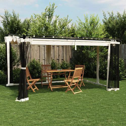 vidaXL Gazebo with Mesh Walls Cream 3x3 m Steel by vidaXL