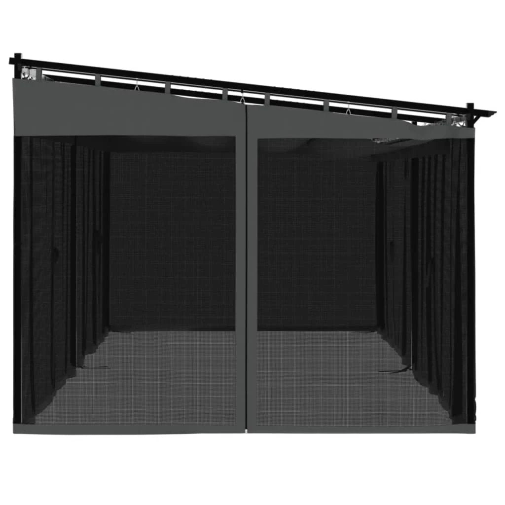 vidaXL Gazebo with Mesh Walls Cream 3x3 m Steel by vidaXL