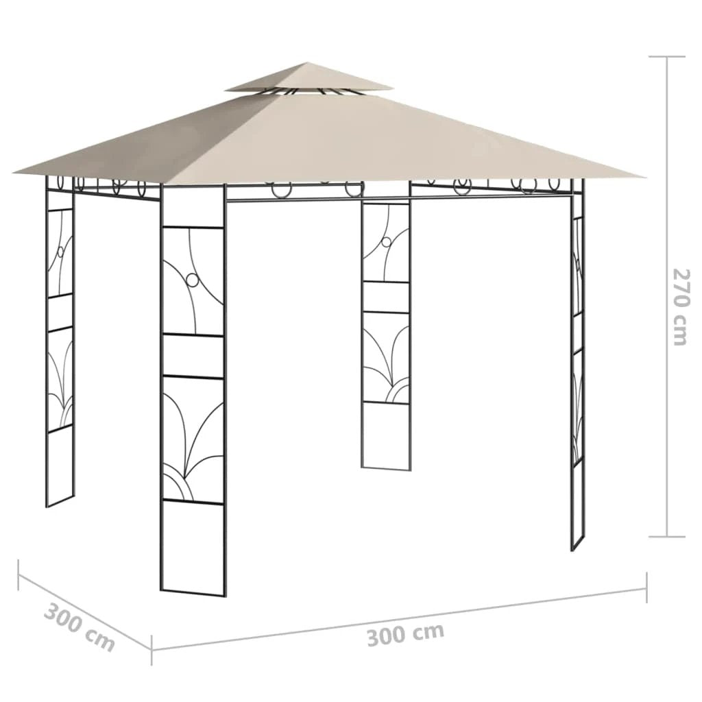 vidaXL Gazebo 3x3x2.7 m Cream 160 g/m² by vidaXL