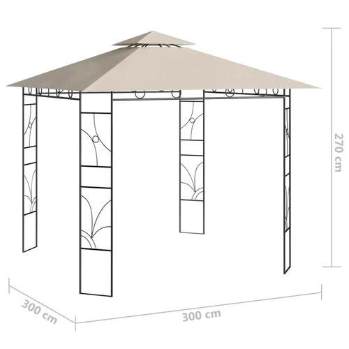 vidaXL Gazebo 3x3x2.7 m Cream 160 g/m² by vidaXL
