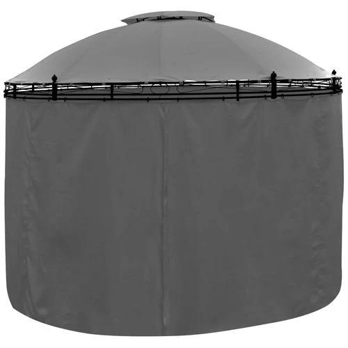 vidaXL Gazebo with Curtains Round 3.5x2.7 m Anthracite by vidaXL