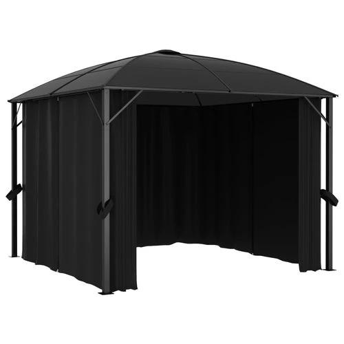 vidaXL Gazebo with Curtains 300x300x265 cm Anthracite - Gazebos