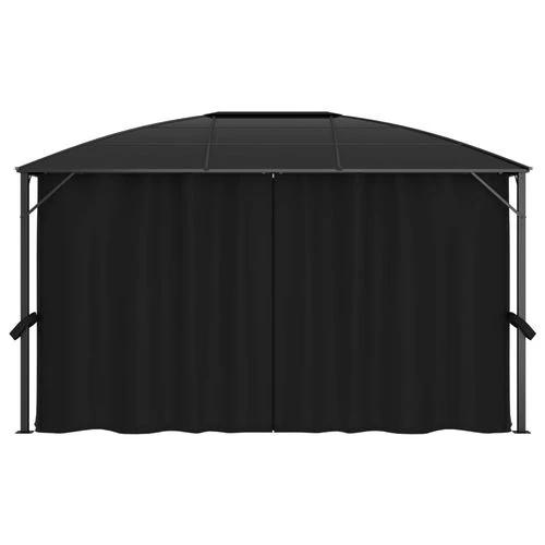 Gazebo with Curtains 400x300x265 cm Anthracite by vidaXL
