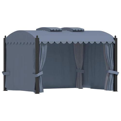 vidaXL Gazebo with Curtains 3x4 m Anthracite Steel by vidaXL