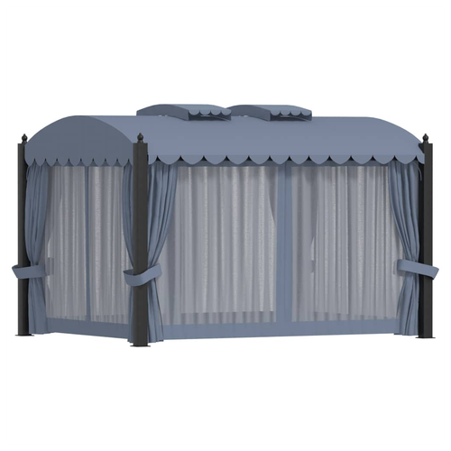 vidaXL Gazebo with Curtains 3x4 m Anthracite Steel by vidaXL