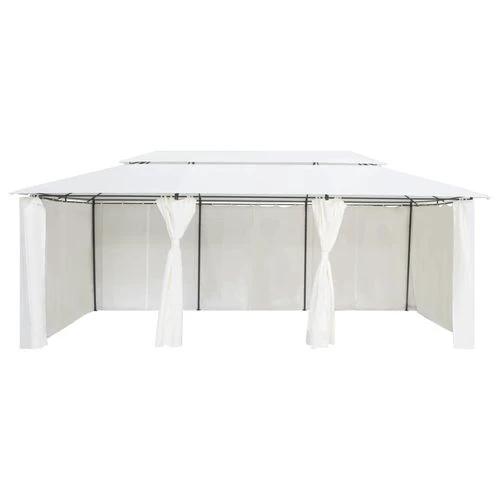 vidaXL Gazebo with Curtains 600x298x270 cm White 180g/m² by vidaXL