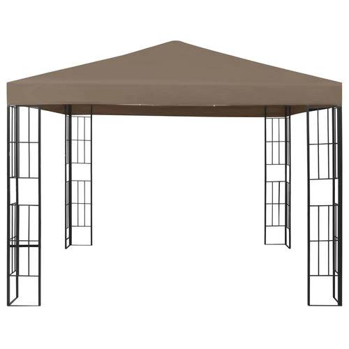 vidaXL Gazebo with LED String Lights 3x3 m Taupe by vidaXL