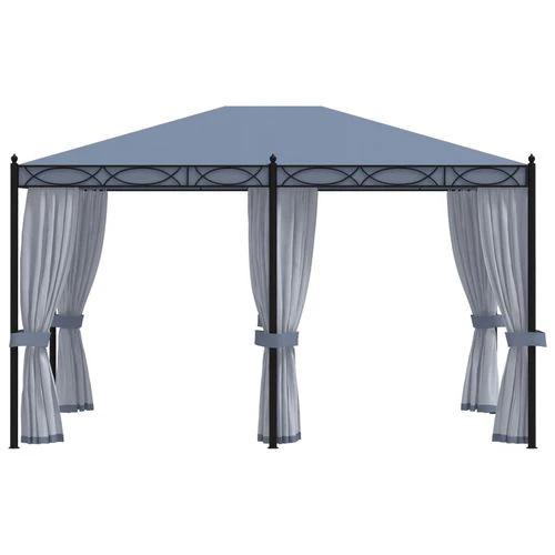 vidaXL Gazebo with Mesh Screens 3x4 m Anthracite Steel by vidaXL