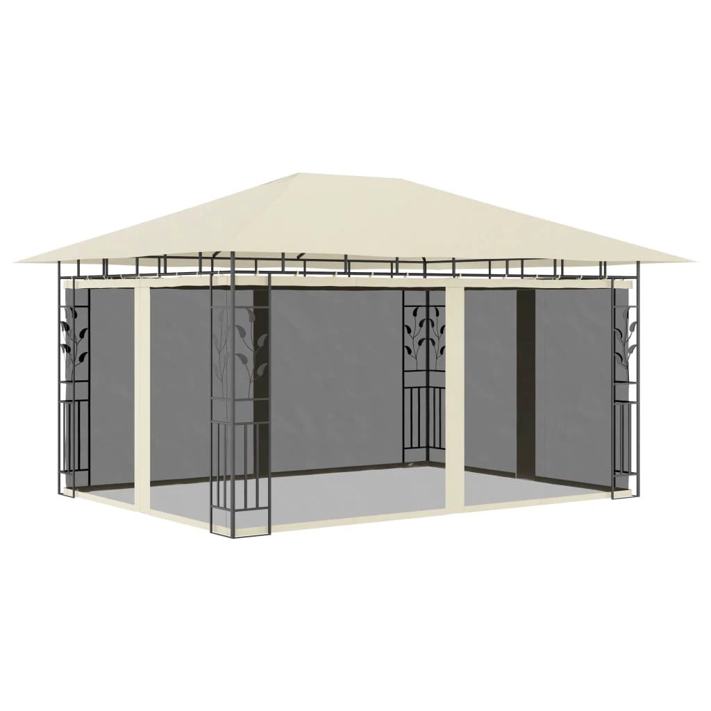 vidaXL Gazebo with Mosquito Net 3x3x2.73 m Cream 180 g/m² - Gazebos