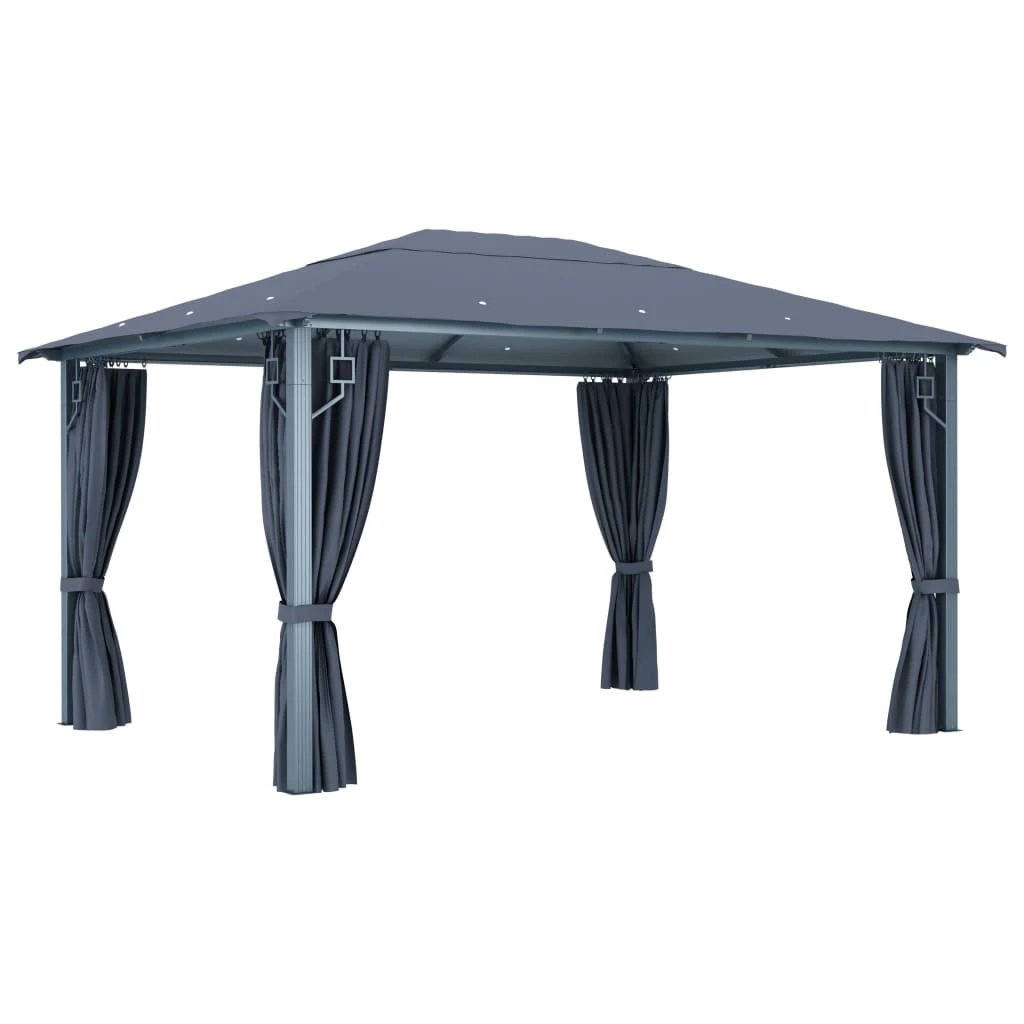 vidaXL Gazebo with Curtain 300x300 cm Cream Aluminium by vidaXL