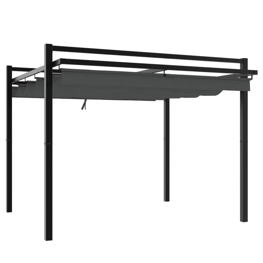 vidaXL Garden Gazebo with Retractable Roof Cream 3x3 m Aluminium by vidaXL