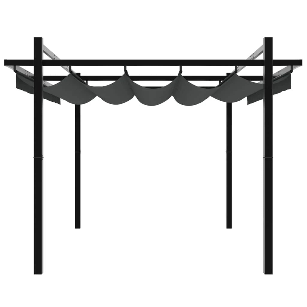 vidaXL Garden Gazebo with Retractable Roof Cream 3x3 m Aluminium by vidaXL