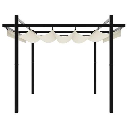 vidaXL Garden Gazebo with Retractable Roof Cream 3x3 m Aluminium by vidaXL